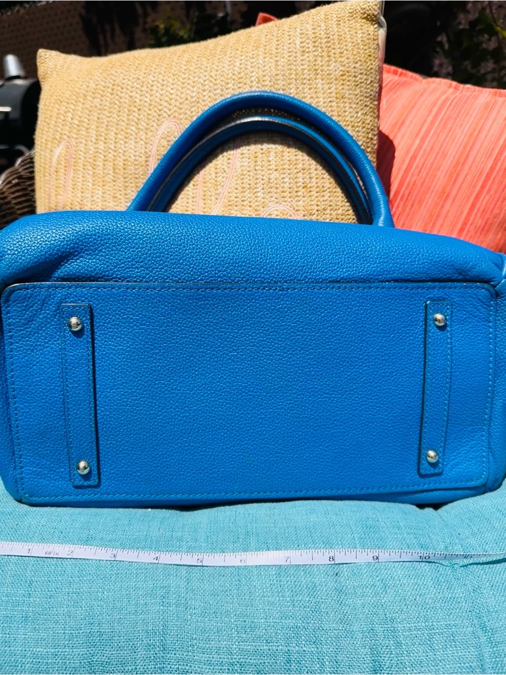 Dooney Bourke Royal Blue Pebble leather with Red lining. - Picture 7 of 10